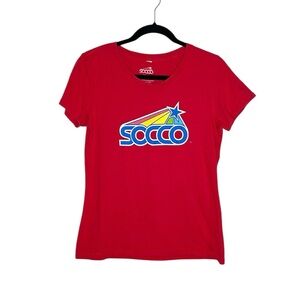 SOCCO Rainbow Star Logo Red short sleeve tee size medium